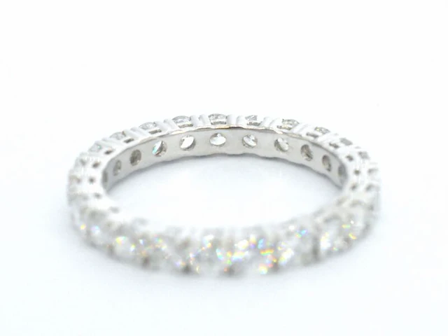 Gouden alliance ring met briljant geslepen diamant - afbeelding 8 van  11