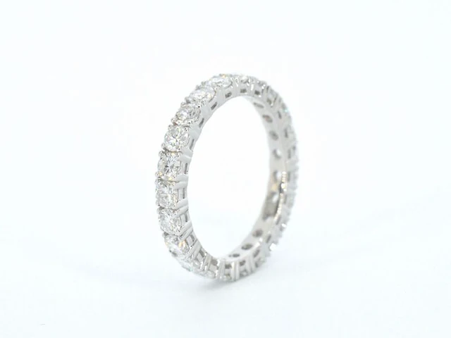 Gouden alliance ring met briljant geslepen diamant - afbeelding 10 van  11
