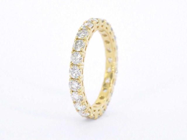 Gouden alliance ring met diamant - afbeelding 6 van  8