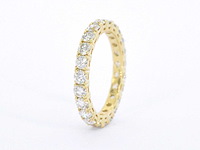 Gouden alliance ring met diamant - afbeelding 6 van  8