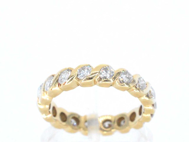 Gouden alliance ring met diamanten - afbeelding 1 van  7