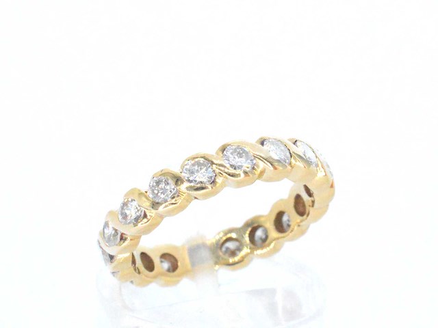 Gouden alliance ring met diamanten - afbeelding 5 van  7