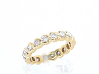 Gouden alliance ring met diamanten - afbeelding 5 van  7