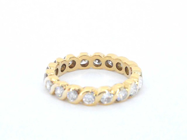 Gouden alliance ring met diamanten - afbeelding 7 van  7