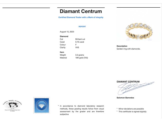 Gouden alliance ring met diamanten - afbeelding 3 van  7