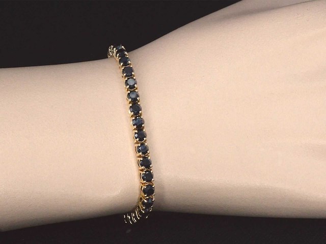 Gouden armband 16.00 carat zwarte briljant geslepen diamanten - afbeelding 3 van  10