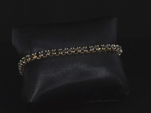 Gouden armband 16.00 carat zwarte briljant geslepen diamanten - afbeelding 8 van  10