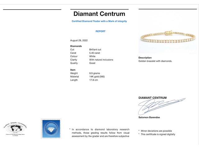 Gouden armband 5.40 carat diamanten - afbeelding 3 van  7