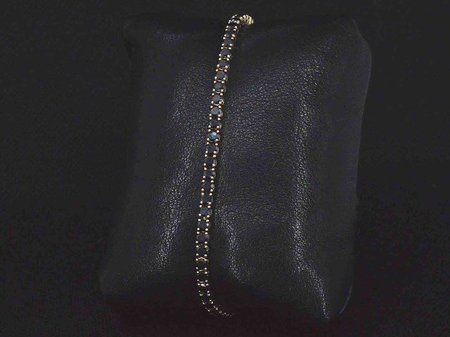 Gouden armband 7.00 carat zwarte briljant diamanten - afbeelding 4 van  9