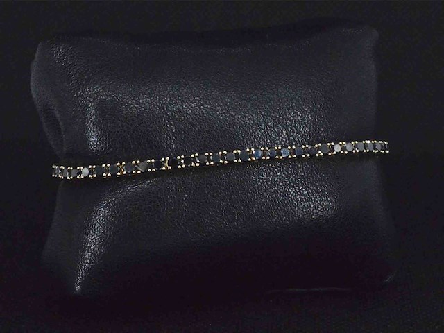 Gouden armband 7.00 carat zwarte briljant diamanten - afbeelding 7 van  9