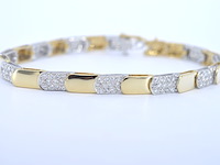Gouden armband bicolour met briljant geslepen diamant