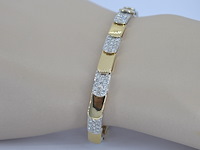 Gouden armband bicolour met briljant geslepen diamant - afbeelding 2 van  8