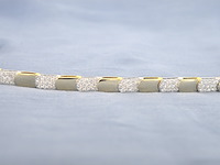 Gouden armband bicolour met briljant geslepen diamant - afbeelding 3 van  8