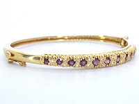 Gouden armband hoge kwaliteit natuurlijke diamanten en robijnen gecertificeerd - afbeelding 6 van  11