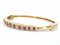 Gouden armband hoge kwaliteit natuurlijke diamanten en robijnen gecertificeerd - afbeelding 7 van  11