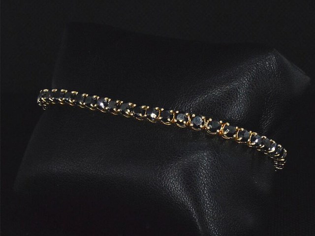 Gouden armband met 15.00 carat zwarte briljant geslepen diamanten - afbeelding 5 van  11