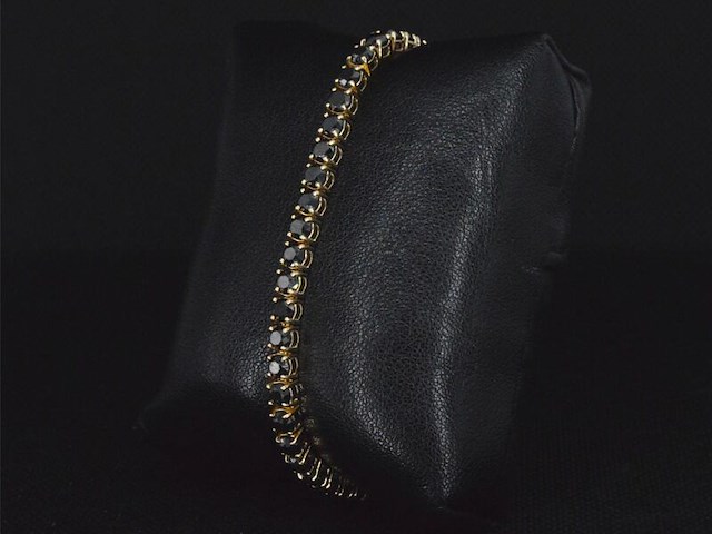 Gouden armband met 15.00 carat zwarte briljant geslepen diamanten - afbeelding 6 van  11