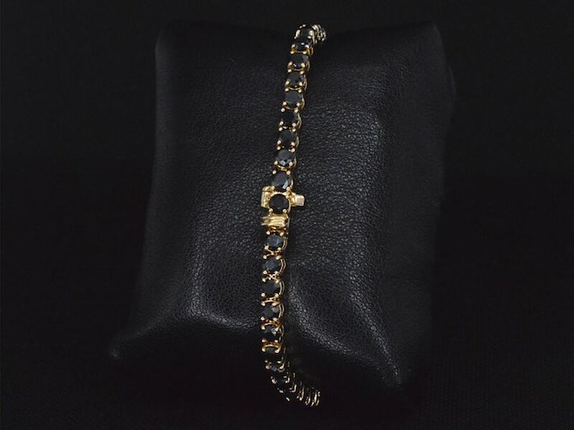 Gouden armband met 15.00 carat zwarte briljant geslepen diamanten - afbeelding 7 van  11