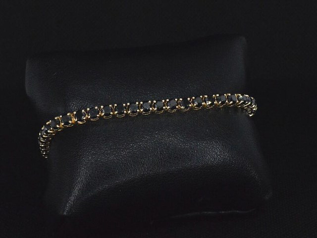 Gouden armband met 15.00 carat zwarte briljant geslepen diamanten - afbeelding 8 van  11