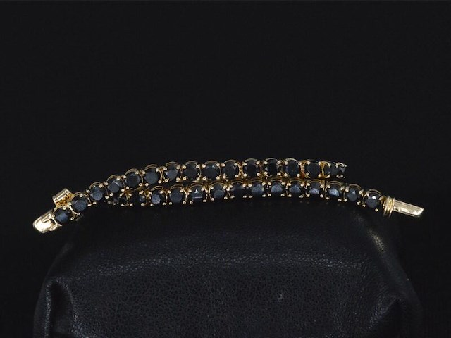 Gouden armband met 15.00 carat zwarte briljant geslepen diamanten - afbeelding 11 van  11