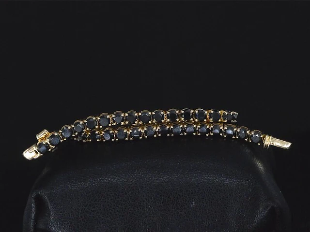Gouden armband met 15.00 carat zwarte briljant geslepen diamanten - afbeelding 1 van  9