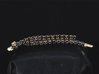 Gouden armband met 15.00 carat zwarte briljant geslepen diamanten