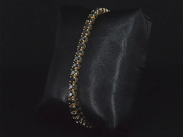 Gouden armband met 15.00 carat zwarte briljant geslepen diamanten - afbeelding 4 van  9