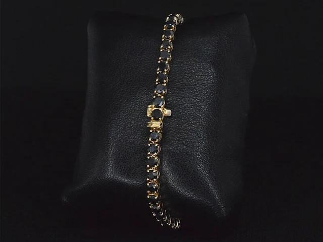 Gouden armband met 15.00 carat zwarte briljant geslepen diamanten - afbeelding 5 van  9