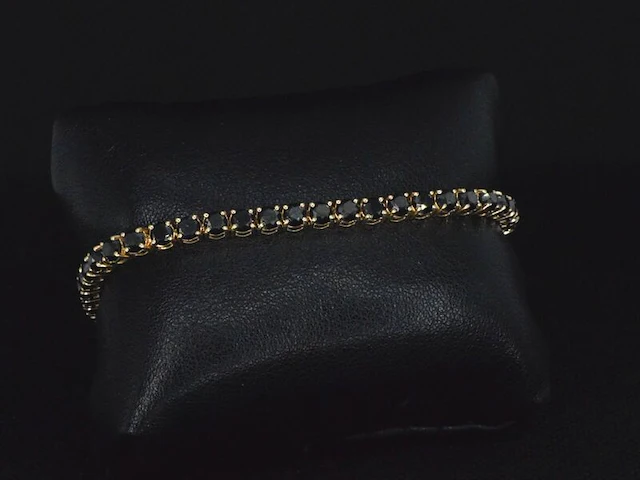 Gouden armband met 15.00 carat zwarte briljant geslepen diamanten - afbeelding 6 van  9