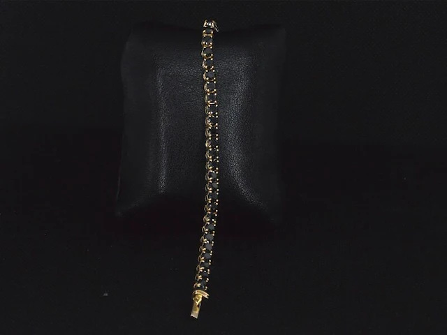 Gouden armband met 15.00 carat zwarte briljant geslepen diamanten - afbeelding 7 van  9
