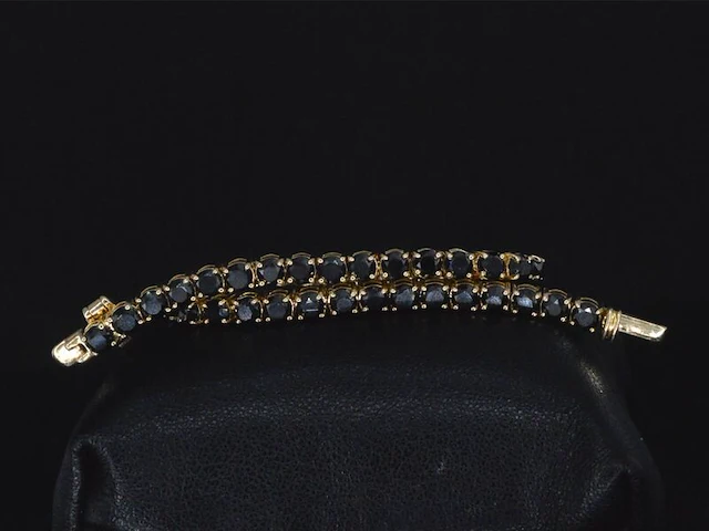 Gouden armband met 15.00 carat zwarte briljant geslepen diamanten - afbeelding 9 van  9