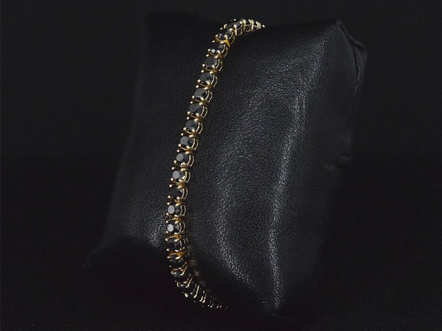 Gouden armband met 15.00 carat zwarte briljant geslepen diamanten - afbeelding 4 van  9