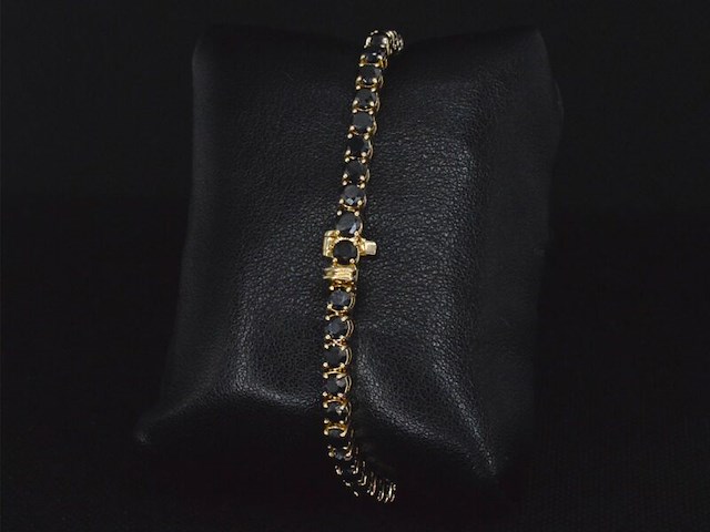 Gouden armband met 15.00 carat zwarte briljant geslepen diamanten - afbeelding 5 van  9