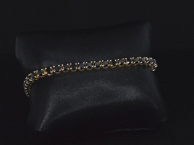 Gouden armband met 15.00 carat zwarte briljant geslepen diamanten - afbeelding 6 van  9