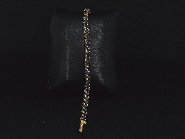 Gouden armband met 15.00 carat zwarte briljant geslepen diamanten - afbeelding 7 van  9