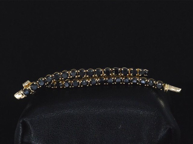 Gouden armband met 15.00 carat zwarte briljant geslepen diamanten - afbeelding 9 van  9