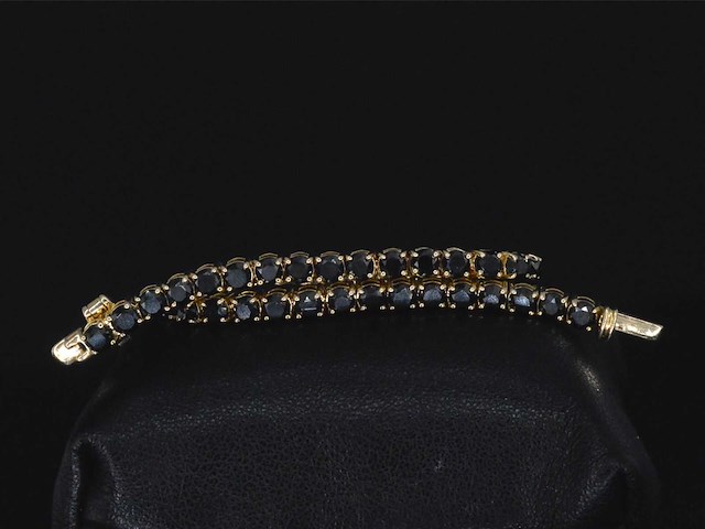 Gouden armband met 16.00 carat zwarte briljant geslepen diamanten - afbeelding 2 van  10