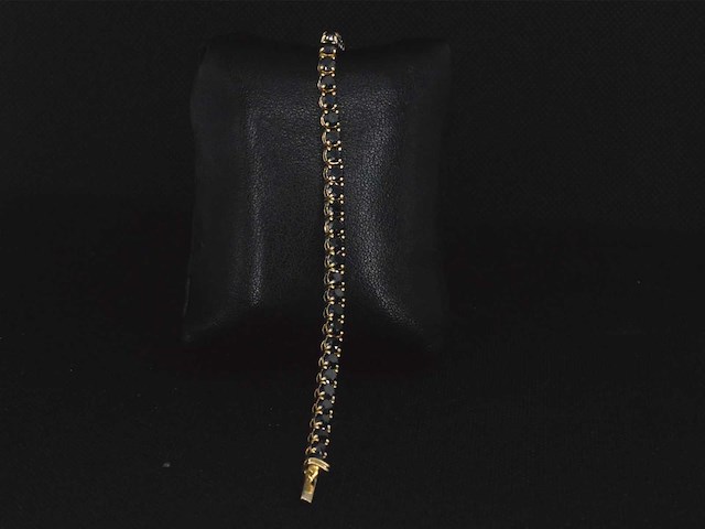 Gouden armband met 16.00 carat zwarte briljant geslepen diamanten - afbeelding 9 van  10