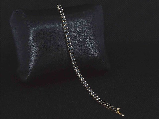 Gouden armband met 7.00 carat zwarte briljant geslepen diamanten - afbeelding 8 van  10