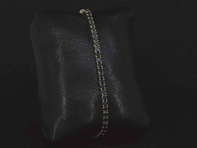 Gouden armband met 7.00 carat zwarte briljant geslepen diamanten - afbeelding 4 van  9