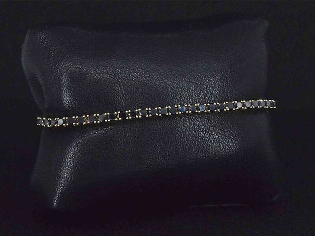 Gouden armband met 7.00 carat zwarte briljant geslepen diamanten - afbeelding 6 van  9