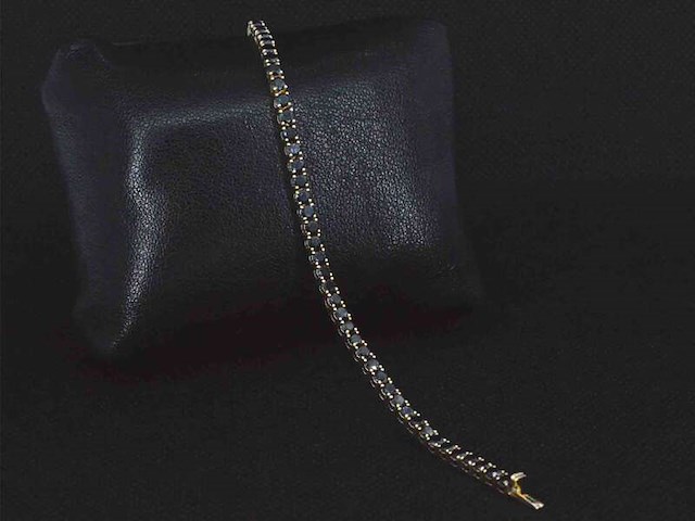 Gouden armband met 7.00 carat zwarte briljant geslepen diamanten - afbeelding 7 van  9