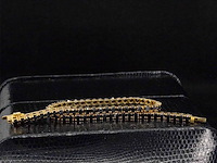 Gouden armband met 7.00 carat zwarte briljant geslepen diamanten