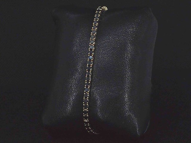 Gouden armband met 7.00 carat zwarte briljant geslepen diamanten - afbeelding 3 van  7