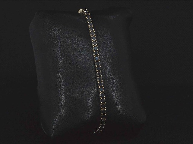 Gouden armband met 7.00 carat zwarte briljant geslepen diamanten - afbeelding 4 van  7