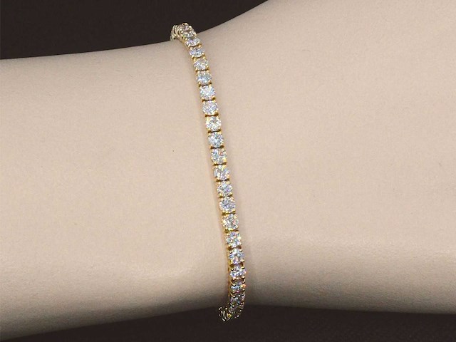 Gouden armband met briljant geslepen diamanten 5.50 carat - afbeelding 3 van  10