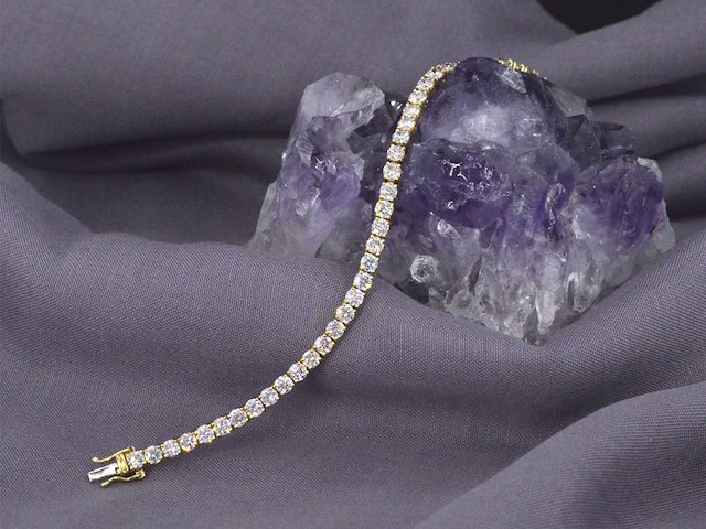 Gouden armband met briljant geslepen diamanten 5.50 carat - afbeelding 9 van  10