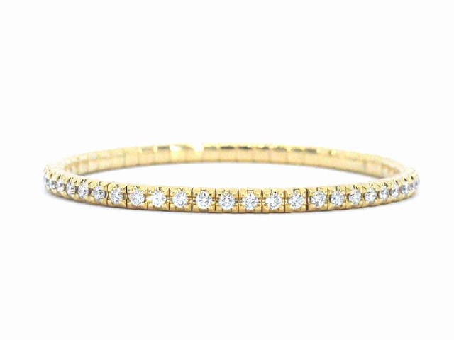 Gouden armband met briljant geslepen diamanten en een onzichtbare sluiting - afbeelding 1 van  11