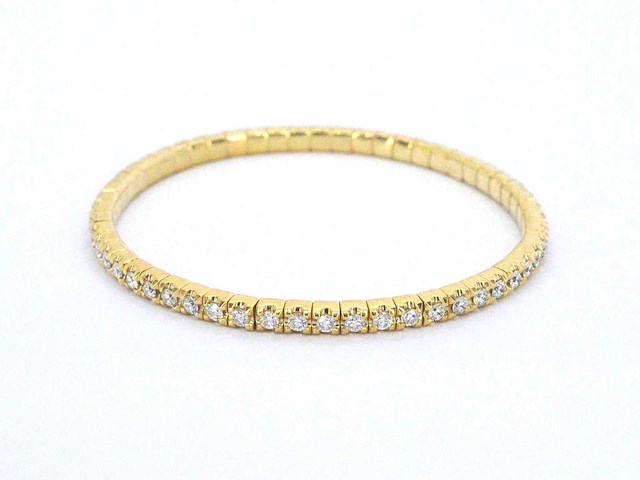 Gouden armband met briljant geslepen diamanten en onzichtbare sluiting - afbeelding 6 van  10