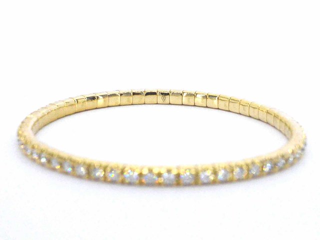 Gouden armband met briljant geslepen diamanten en onzichtbare sluiting - afbeelding 10 van  10